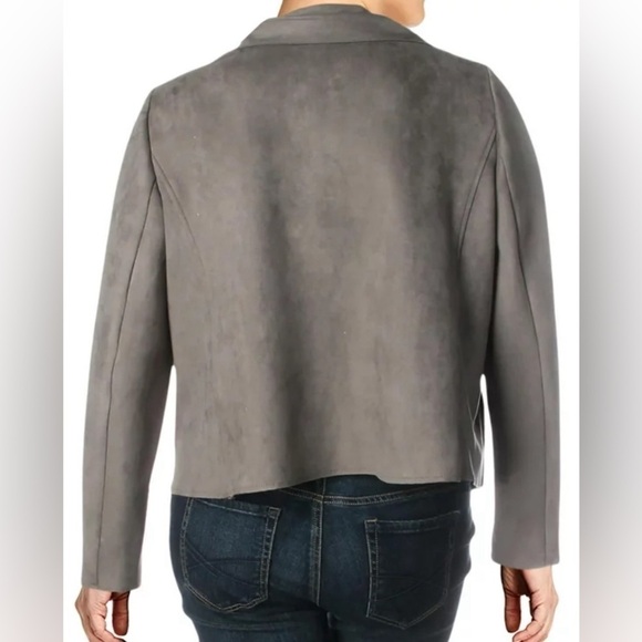 🩶Anne Klein Faux Suede Lightweight Bomber Jacket (1X) - Picture 3 of 10